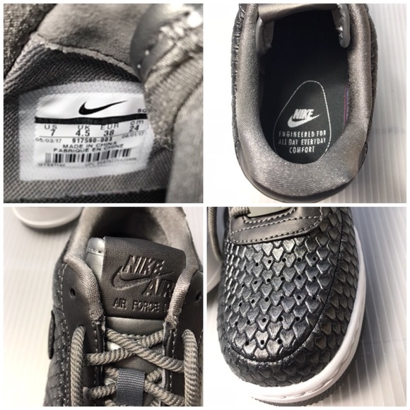 NWT Nike Air Force 1 Upstep PRM Mtls Pewter WMNS - Picture 8 of 8